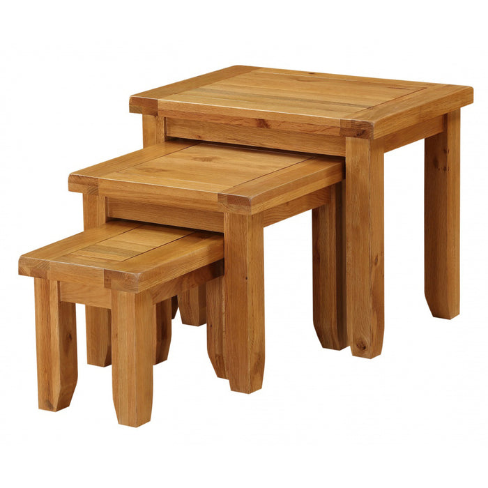 Acorn Wooden Nest Of 3 Tables In Oak