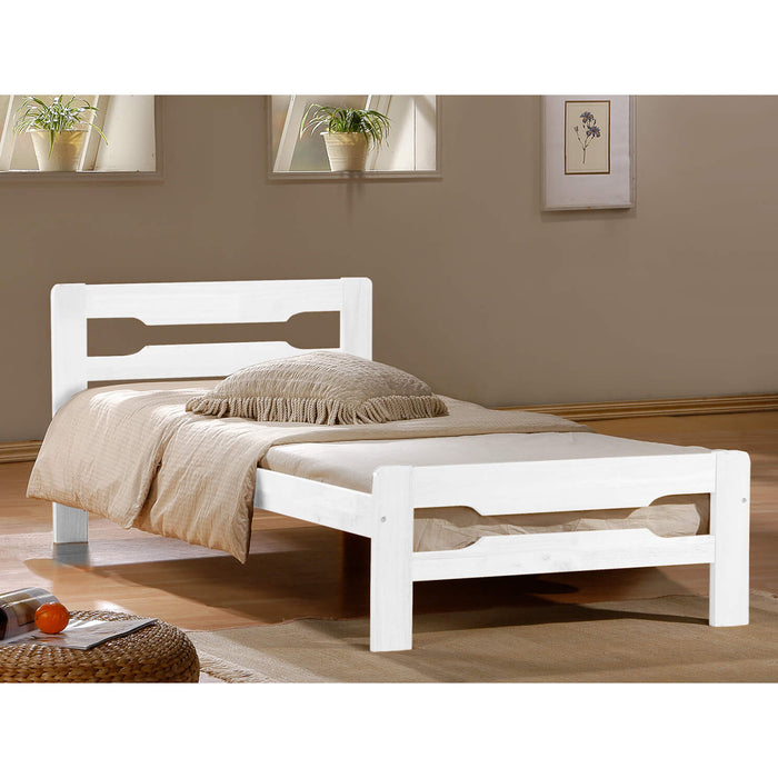 Amelia Solid Wood Single Bed In White