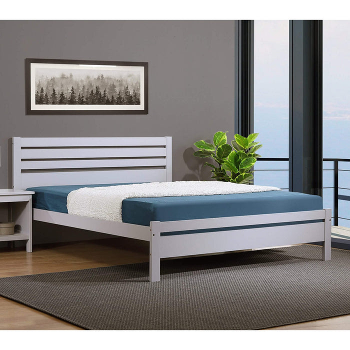 Astley Solid Hardwood King Size Bed In Grey