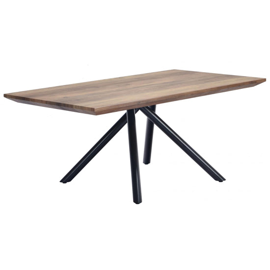 Castle Wooden Coffee Table In Oak Veneer With Black Metal Legs