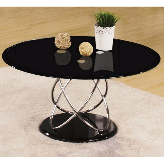 Eclipse Round High Gloss Coffee Table In Black
