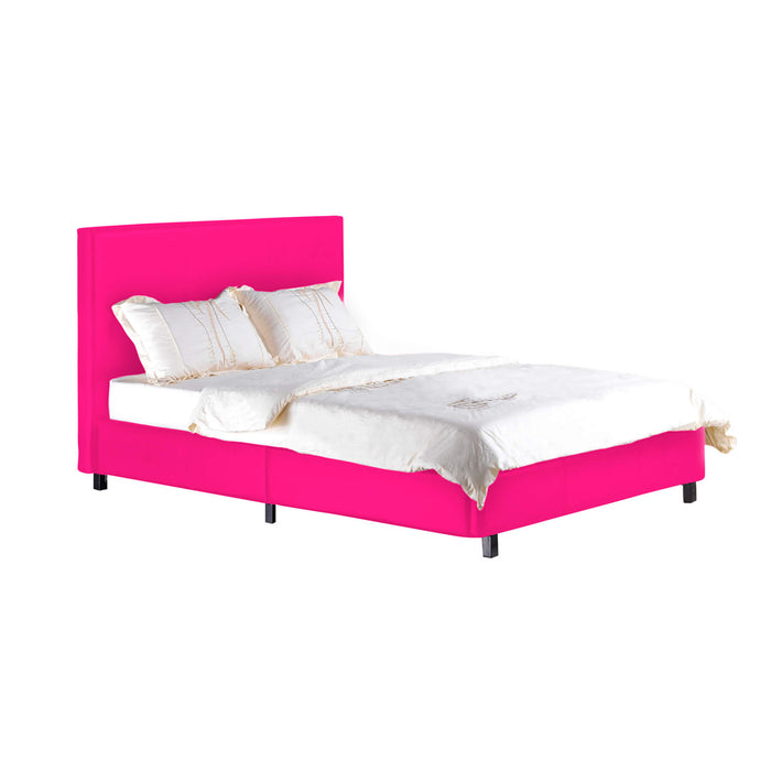 Fusion Faux Leather Single Bed In Hot Pink