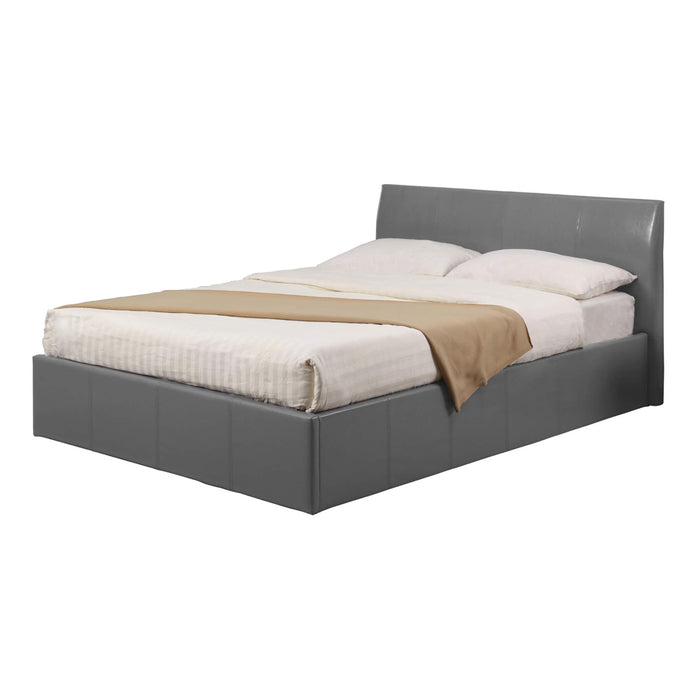Fusion Storage Faux Leather 4 Foot Bed In Grey