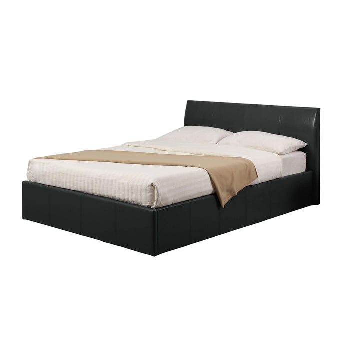Fusion Storage Faux Leather 6 Foot Bed In Black