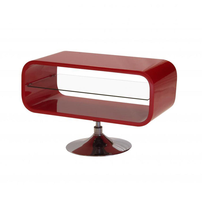 Garfield High Gloss TV Stand In Red With Stainless Steel Base