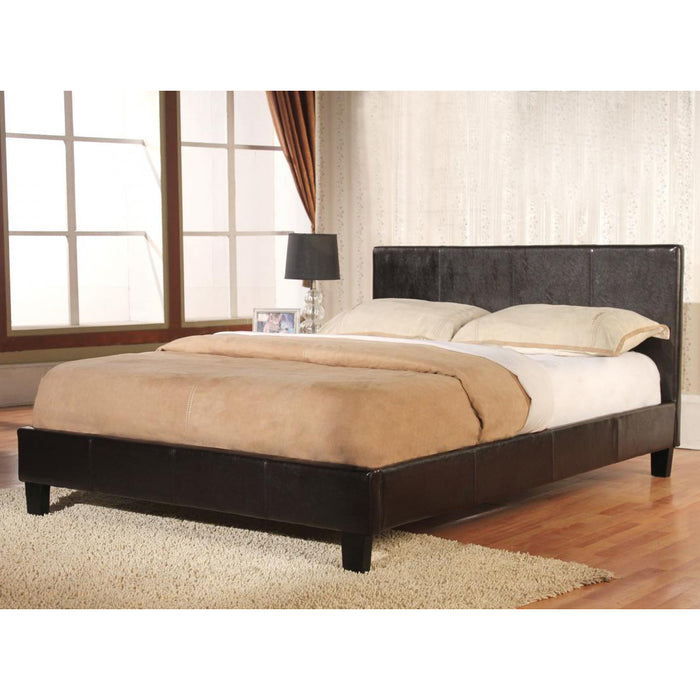 Haven Faux Leather Double Bed In Brown