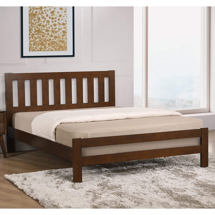 Kempton Solid Hardwood Double Bed In Rustic Oak