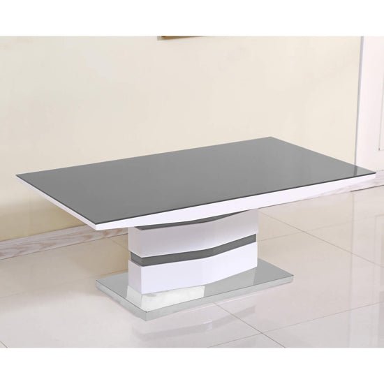 Leona High Gloss Coffee Table In White And Grey