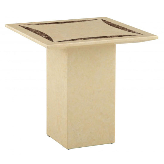 Malaga Square Marble Lamp Table In Natural Stone