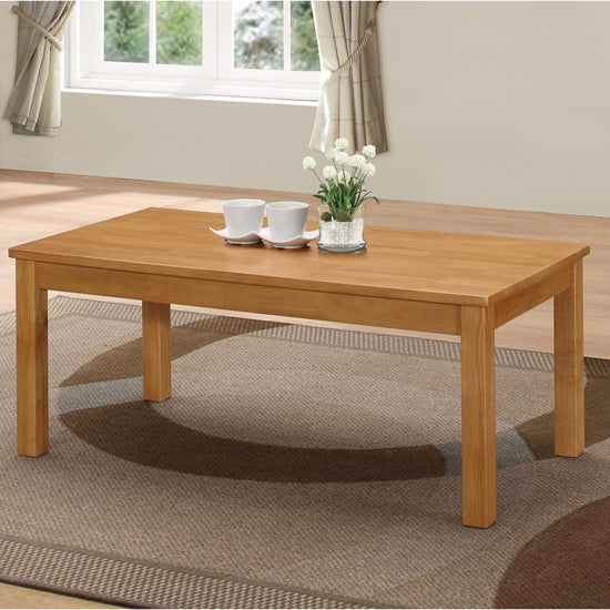 New York Solid Rubberwood Coffee Table In Light Oak