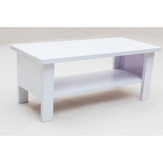 Peru Rectangular High Gloss Coffee Table In White