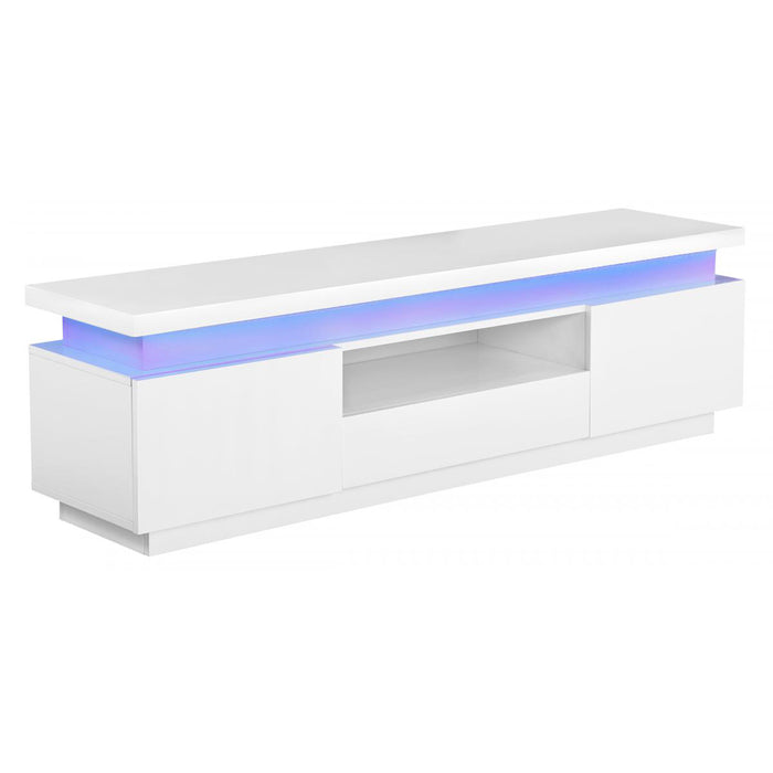 Polaris LED High Gloss TV Stand With 2 Doors And 1 Drawers In White