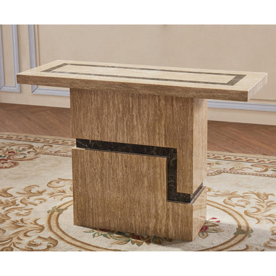 Potenza Marble Console Table With Marble Base In Natural Stone