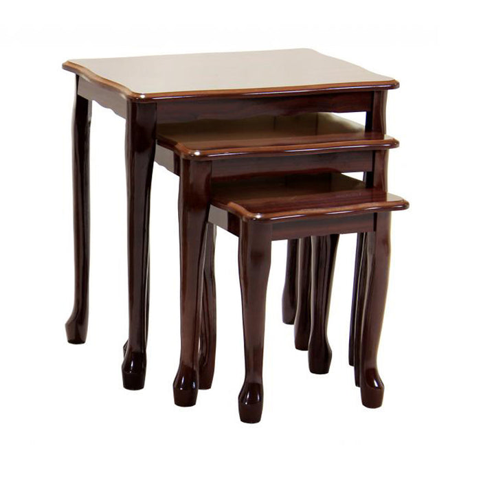 Robin High Gloss Nest Of 3 Tables In Mahogany