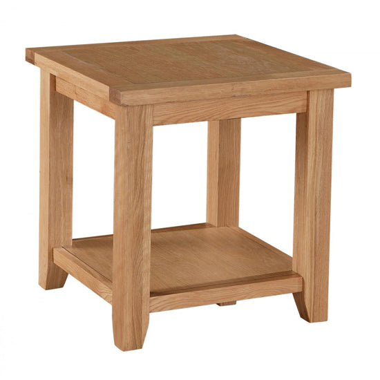 Stirling Square Wooden Lamp Table In Oak Veneer