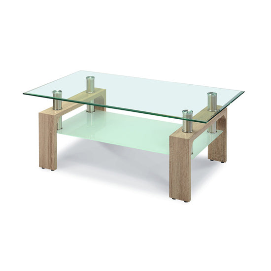 Telford Clear Glass Coffee Table In Natural