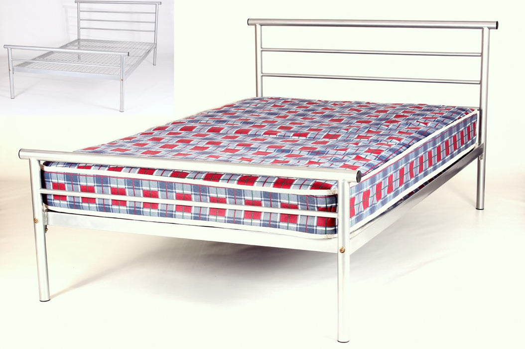 Hercules Contract Metal 4 Foot Bed In Silver