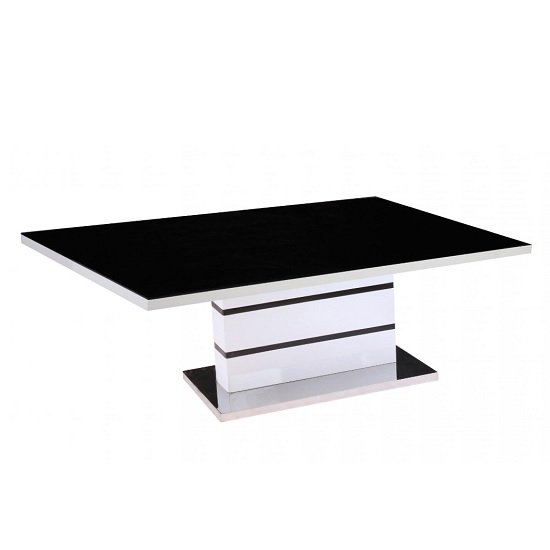 Alexandria Black Glass Top Coffee Table White In White High Gloss