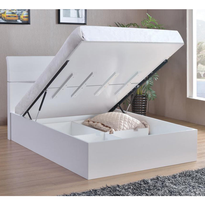 Arden Storage High Gloss Double Bed In White