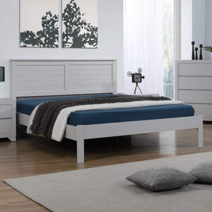 Wilmot Solid Wood Double Bed In Grey