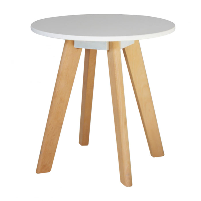 Belgium Round Wooden Lamp Table In White