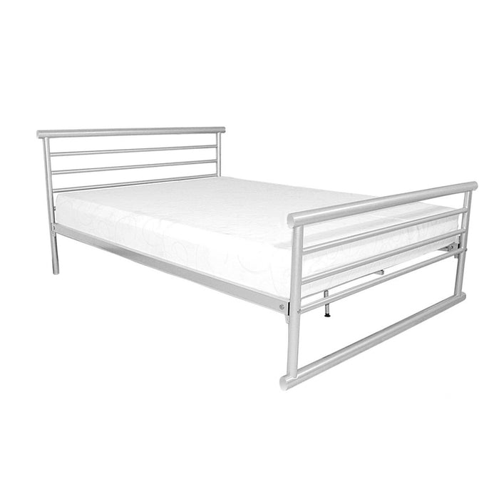Bambi Metal Double Bed In Silver