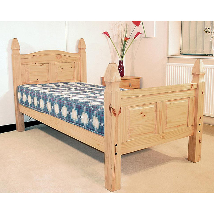 Corona Distressed Solid Wood High Footend King Size Bed In Oak