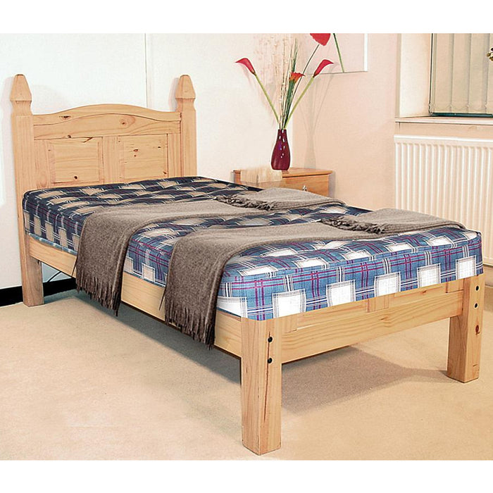 Corona Distressed Solid Wood Low Footend Single Bed In Oak
