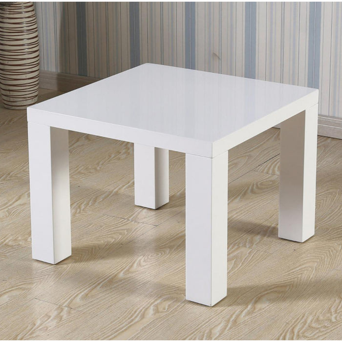 Foxley High Gloss Lamp Table In White
