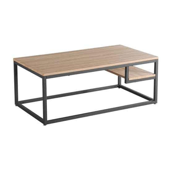Lakeland Coffee Table In Latte With Black Metal Painted Legs
