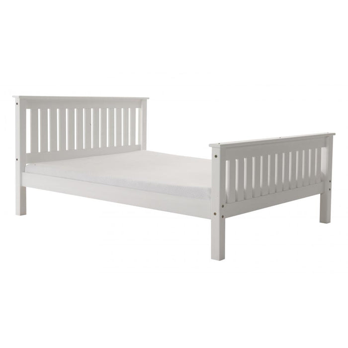 Manila Pine Wood High Footend King Size Bed In White