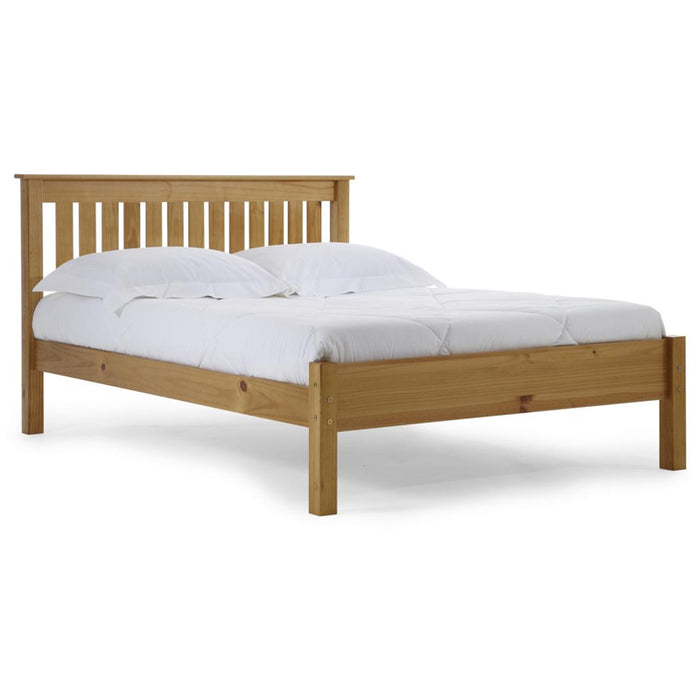 Manila Pine Wood Low Footend Double Bed In Antique Pine