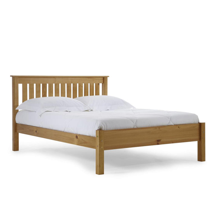 Manila Pine Wood Low Footend 4 Foot Bed In Antique Pine