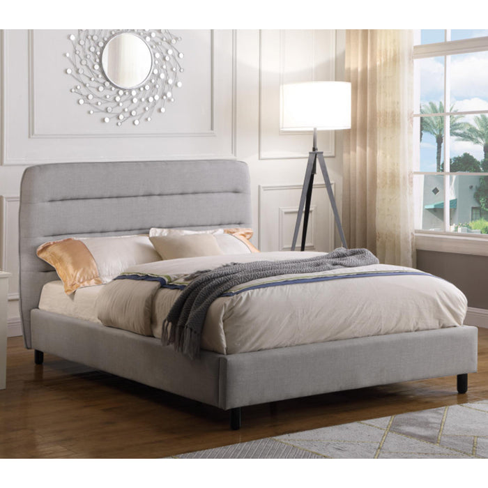 Malibu Velvet Double Bed In Light Grey