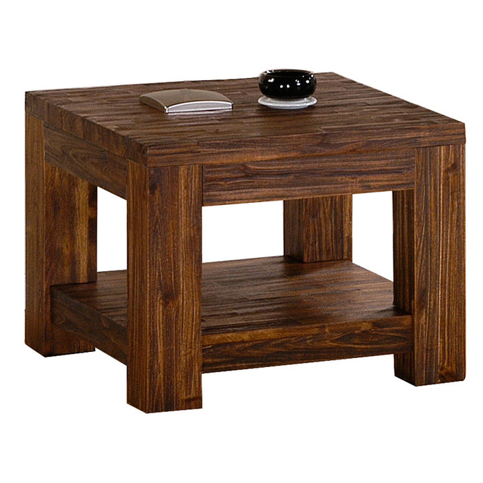 Martello Wooden Lamp Table In Sandblasted