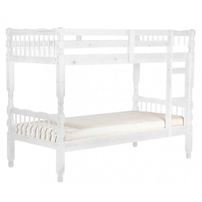 Milano Pine Wood Bunk Bed In White Wash