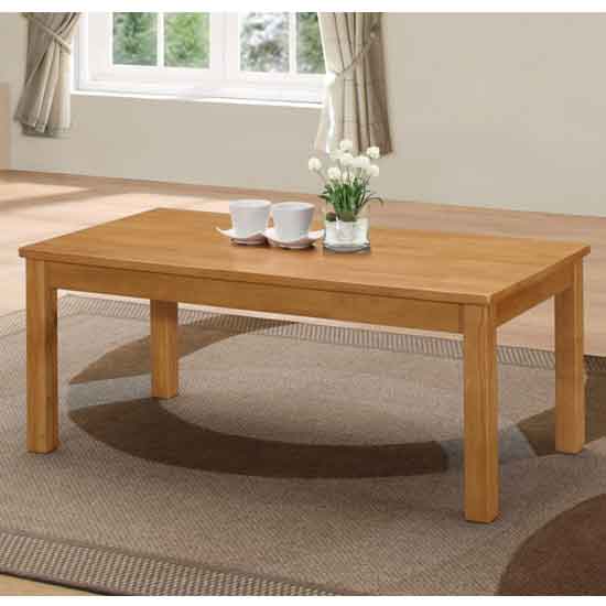 Neptune Solid Rubberwood Coffee Table In Natural Oak