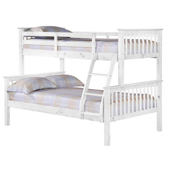 Porto Solid Rubberwood Triple Bunk Bed In White