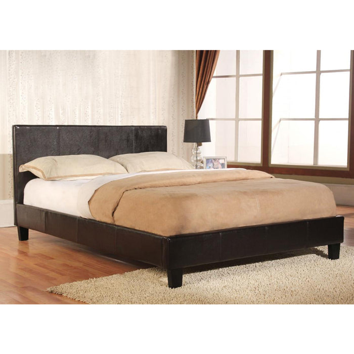 Sabik Black Faux Leather Upholstered 4 Foot Bed
