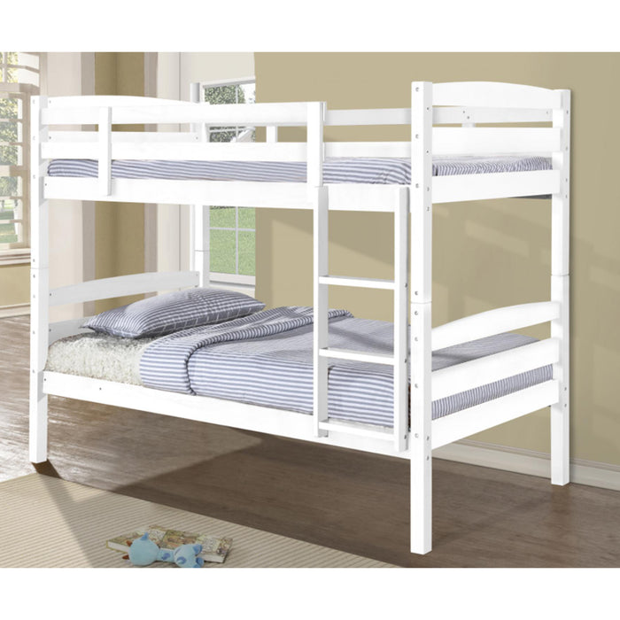 Tripoli Wooden Single Bunk Bed In White
