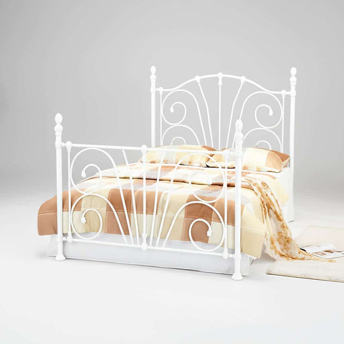 Beatrice Metal Double Bed In Antique Brass
