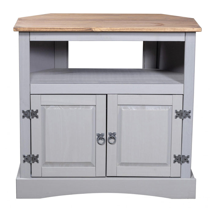 Corona Corner TV Stand With 2 Doors In Grey