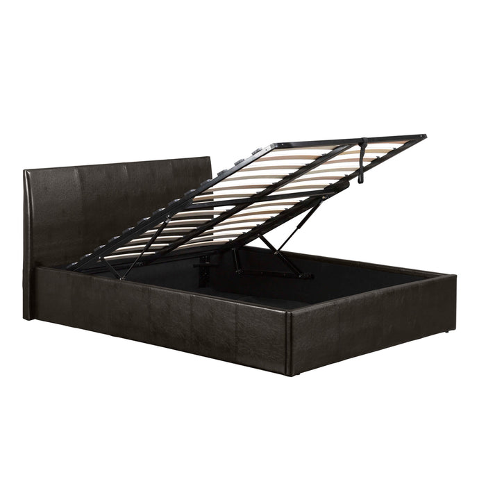 Fusion Storage Faux Leather 6 Foot Bed In Brown