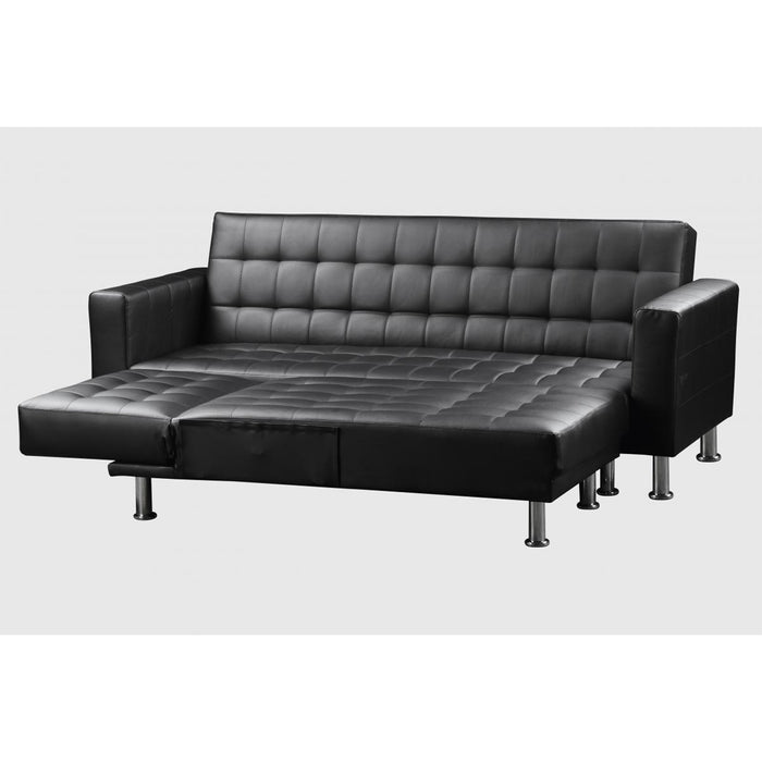 Hawthorn Corner Multi Functional Faux Leather Sofa Bed In Black