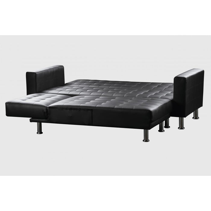 Hawthorn Corner Multi Functional Faux Leather Sofa Bed In Black