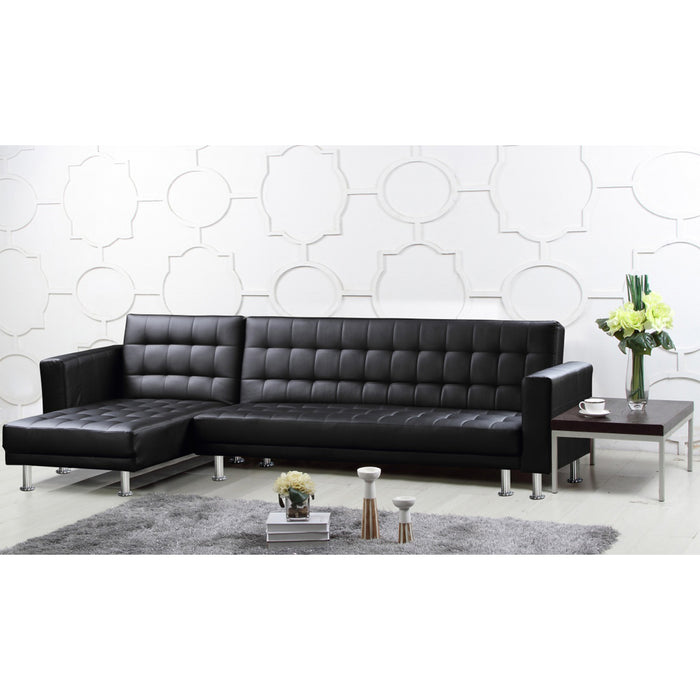 Hawthorn Corner Multi Functional Faux Leather Sofa Bed In Black