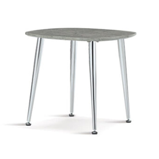 Lynx Square Wooden Lamp Table In Stone Effect With Chrome Legs