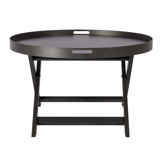 Meridon Round Metal Coffee Table In Black