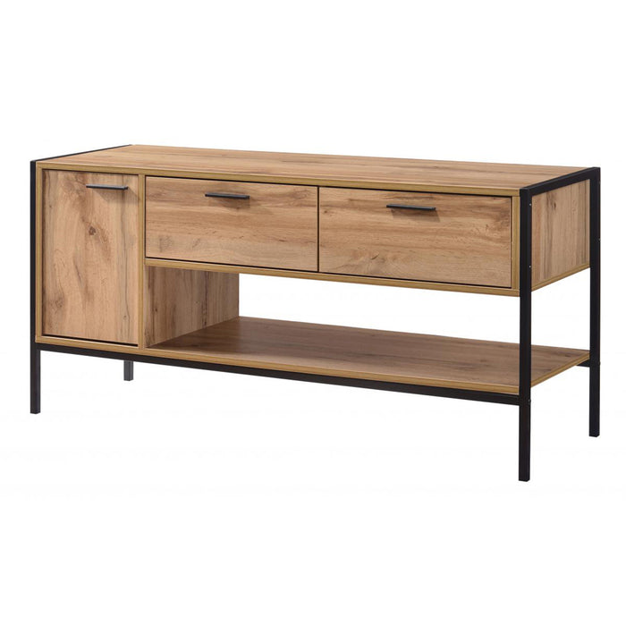 Michigan Wooden TV Stand With 1 Door And 2 Drawers In Oak Effect