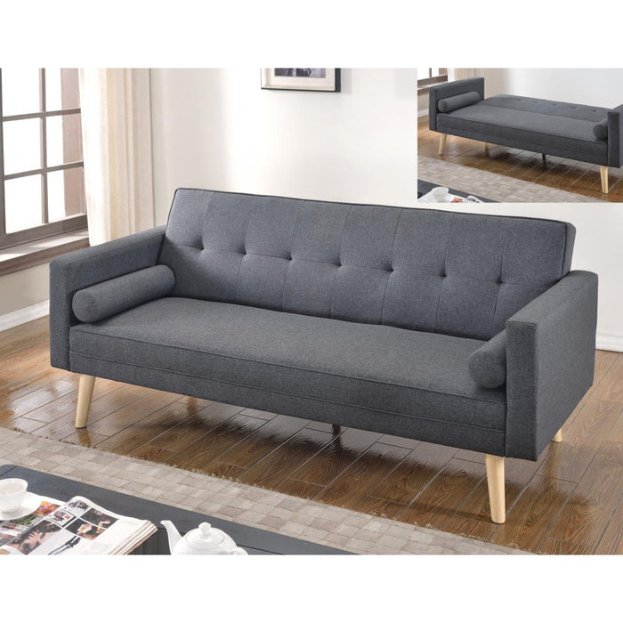 Paris Linen Fabric Sofa Bed In Dark Grey